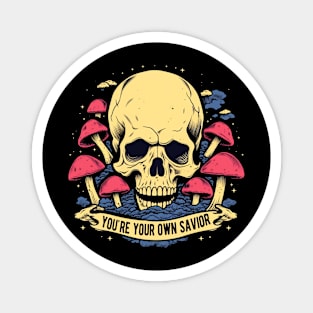 You're Your Own Savior Psychedelic Skull Magnet